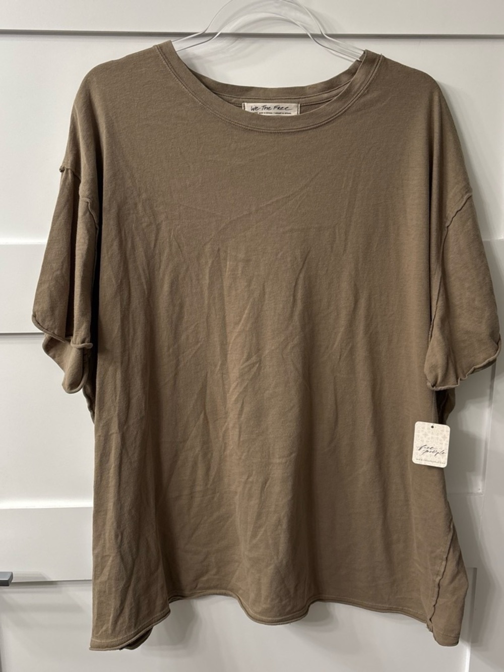 Free People We The Free NWT Oversized Khaki Tshirt